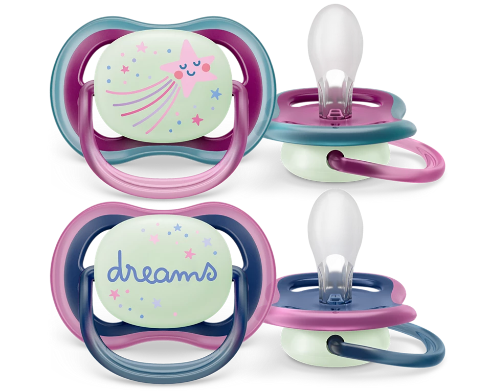 Avent Ultra Air Night Karanlıkta Parlar Gece Emziği 6-18 Ay Kız Scf376/14