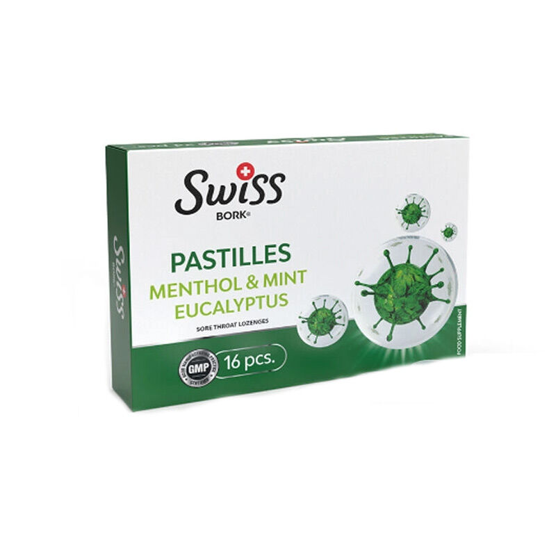 Swiss Bork Mentol Nane Okaliptus Pastil 16'lı - (SKT:11/2025)
