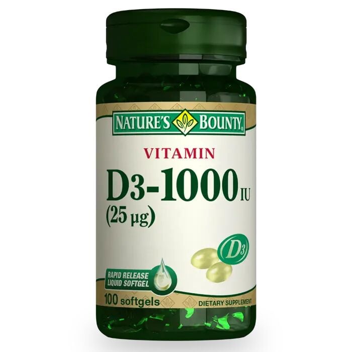 Nature's Bounty Vitamin D3 1000 IU 100 Softgel - (SKT: 05/2028)