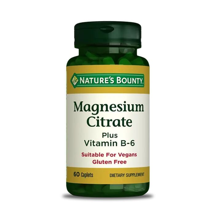 Nature's Bounty Magnesium Citrate Plus Vitamin B-6 60 Tablet - (SKT: 09/2026)