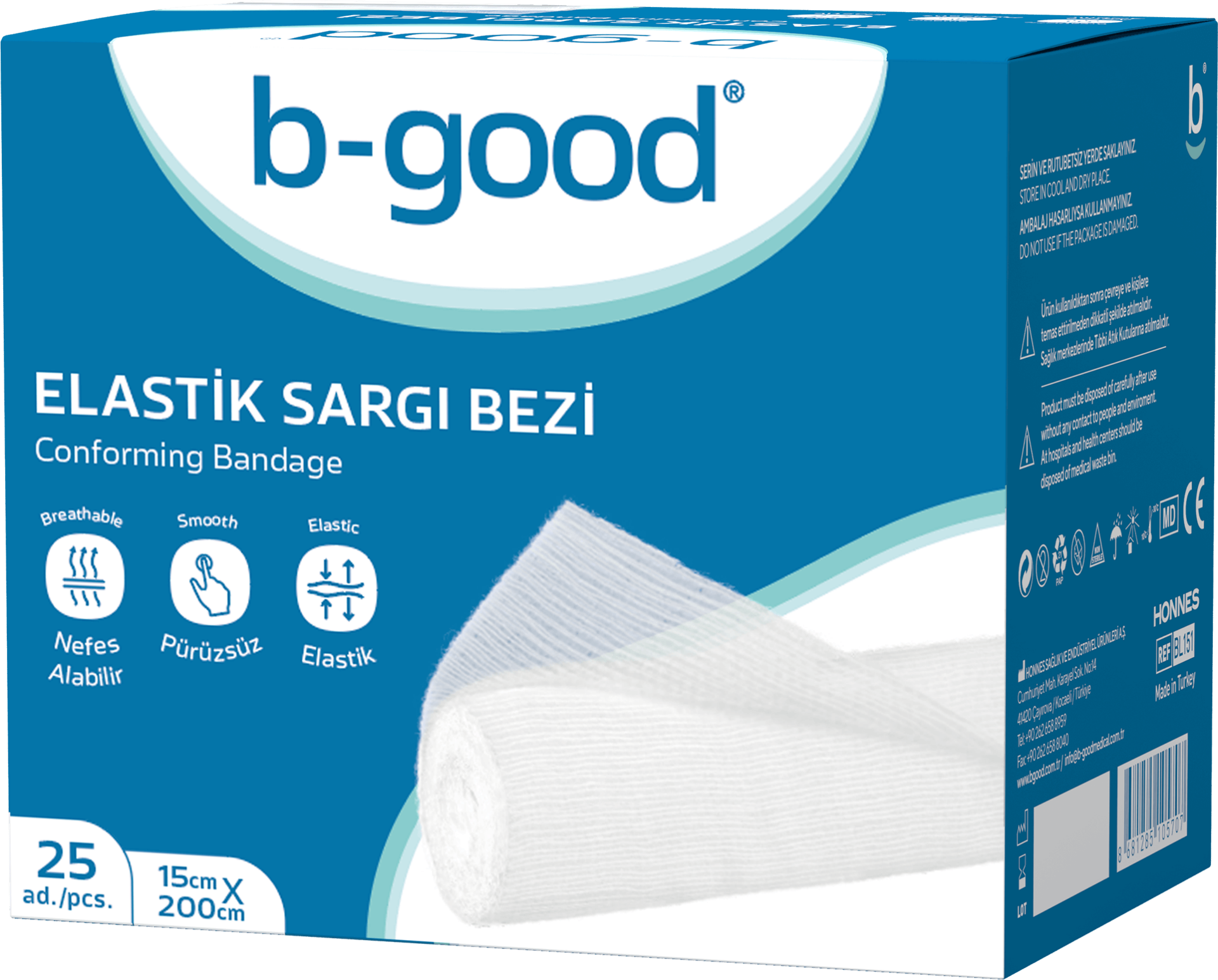 B-Good Elastik Sargı Bezi 15x200 cm Tekli - (SKT: 08/2029)