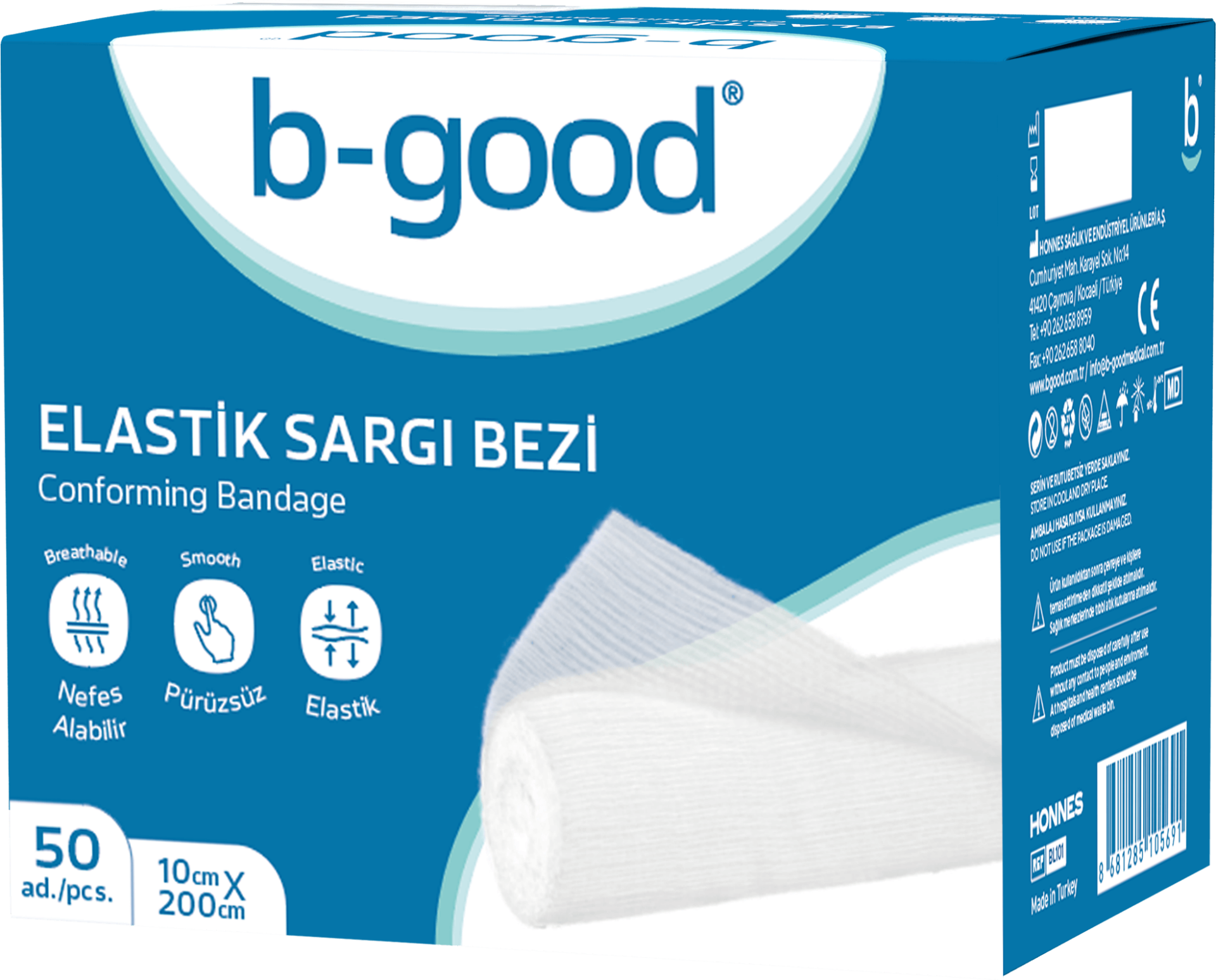 B-Good Elastik Sargı Bezi 10 cm x 2 m - Tekli - (SKT: 12/2026)