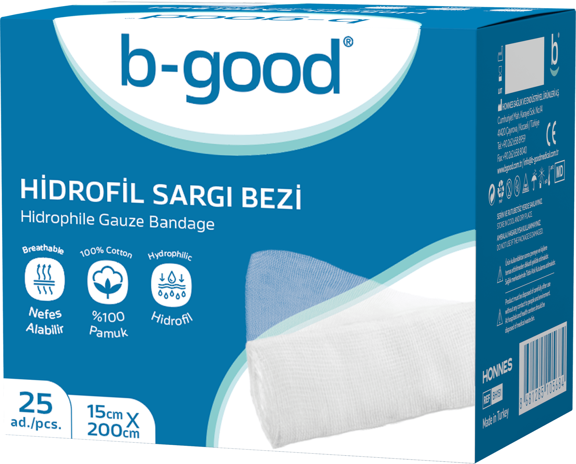 B-Good Hidrofil Sargı Bezi 15x200 cm 25'li - (SKT: 07/2029)