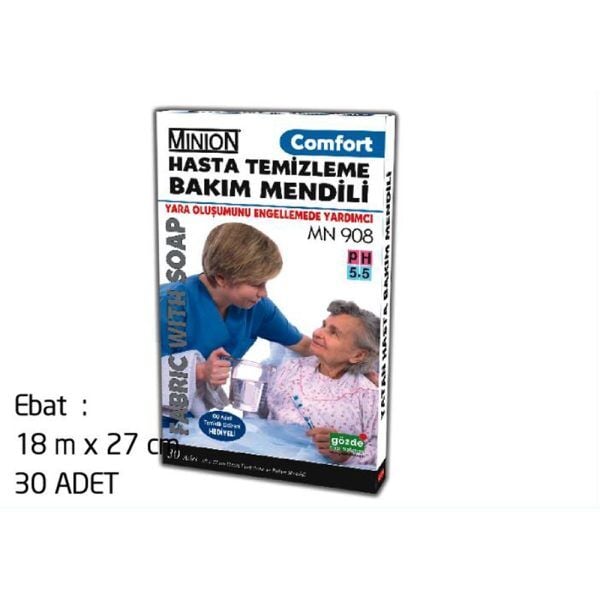 Minion Comfort Köpüklü Hasta Temizleme ve Bakım Mendili 30'lu