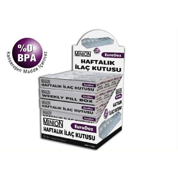 Minion Euro-Doz Haftalık İlaç Kutusu 24'lü