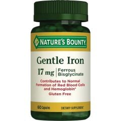 Nature's Bounty Gentle Iron 17 mg 60 Kapsül - (SKT: 11/2027)