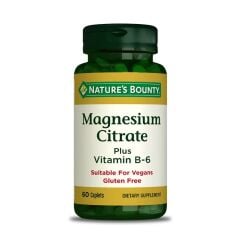 Nature's Bounty Magnesium Citrate Plus Vitamin B-6 60 Tablet - (SKT: 09/2026)